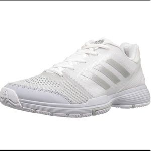 White Adidas Barricade Club Tennis Shoes